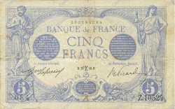 5 Francs BLEU FRANCIA  1916 F.02.36 q.BB