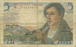 5 Francs BERGER FRANCIA  1943 F.05.03 MBC