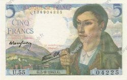 5 Francs BERGER FRANCIA  1943 F.05.03