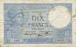 10 Francs MINERVE modifié FRANCE  1941 F.07.27 TB