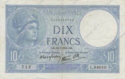 10 Francs MINERVE modifié FRANCE  1941 F.07.28 VF+