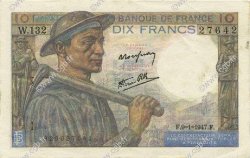10 Francs MINEUR FRANCE  1947 F.08.17 VF+