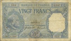 20 Francs BAYARD FRANCE  1917 F.11.02 VG