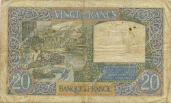 20 Francs TRAVAIL ET SCIENCE FRANCE  1940 F.12.06 VG