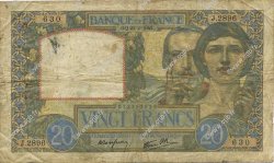 20 Francs TRAVAIL ET SCIENCE FRANCE  1941 F.12.12 VG
