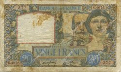 20 Francs TRAVAIL ET SCIENCE FRANKREICH  1941 F.12.16