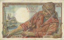 20 Francs PÊCHEUR FRANCIA  1944 F.13.09 EBC