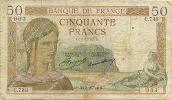 50 Francs CÉRÈS FRANKREICH  1935 F.17.05 fS