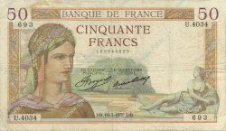 50 Francs CÉRÈS FRANCIA  1936 F.17.23 BC