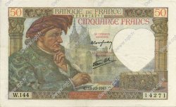 50 Francs JACQUES CŒUR FRANCE  1941 F.19.17 SUP