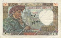 50 Francs JACQUES CŒUR FRANCIA  1941 F.19.17 SPL
