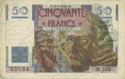 50 Francs LE VERRIER FRANKREICH  1948 F.20.10 S to SS