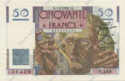 50 Francs LE VERRIER FRANCIA  1951 F.20.17 AU