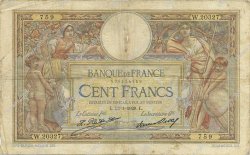 100 Francs LUC OLIVIER MERSON grands cartouches FRANCIA  1928 F.24.07 q.MB