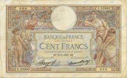 100 Francs LUC OLIVIER MERSON grands cartouches FRANCIA  1937 F.24.16 BC+