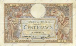 100 Francs LUC OLIVIER MERSON type modifié FRANCIA  1938 F.25.32 MBC