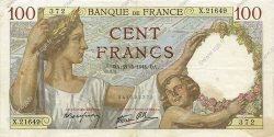 100 Francs SULLY FRANCE  1941 F.26.52 VF+