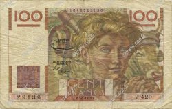 100 Francs JEUNE PAYSAN FRANCE  1952 F.28.31 F