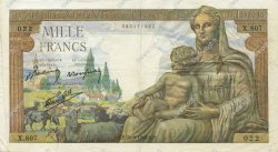 1000 Francs DÉESSE DÉMÉTER FRANKREICH  1942 F.40.03 SS