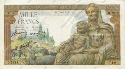 1000 Francs DÉESSE DÉMÉTER FRANKREICH  1942 F.40.06 fVZ