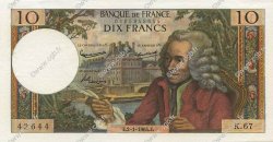 10 Francs VOLTAIRE FRANKREICH  1964 F.62.07 VZ+