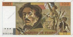 100 Francs DELACROIX modifié FRANCE  1978 F.69.01c AU