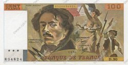 100 Francs DELACROIX modifié FRANCE  1980 F.69.04a AU