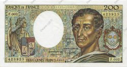 200 Francs MONTESQUIEU FRANCE  1981 F.70.01 XF+