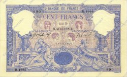 100 Francs BLEU ET ROSE FRANCIA  1907 F.21.22 MBC+