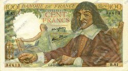 100 Francs DESCARTES FRANCE  1944 F.27.04 pr.NEUF