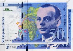 50 Francs SAINT-EXUPÉRY Consécutifs FRANKREICH  1993 F.72.02