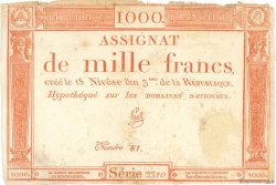 1000 Francs FRANKREICH  1795 Ass.50a fSS