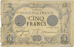 5 Francs NOIR FRANCE  1872 F.01.02 B
