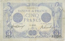 5 Francs BLEU FRANCIA  1916 F.02.46 BC+