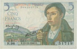 5 Francs BERGER FRANCE  1943 F.05.05 VF+