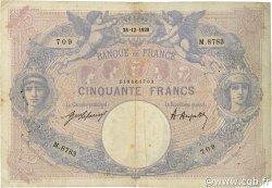 50 Francs BLEU ET ROSE FRANCIA  1920 F.14.33 q.MB