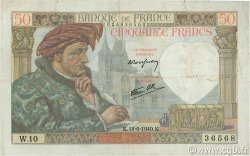 50 Francs JACQUES CŒUR FRANKREICH  1940 F.19.01 SS