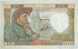 50 Francs JACQUES CŒUR FRANCIA  1941 F.19.09 BB to SPL