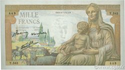 1000 Francs DÉESSE DÉMÉTER FRANCE  1942 F.40.02 XF