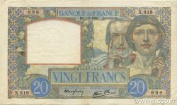 20 Francs TRAVAIL ET SCIENCE FRANKREICH  1940 F.12.05 fVZ