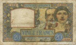 20 Francs TRAVAIL ET SCIENCE FRANKREICH  1941 F.12.16 fS