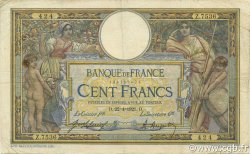 100 Francs LUC OLIVIER MERSON sans LOM FRANCE  1921 F.23.14 F+