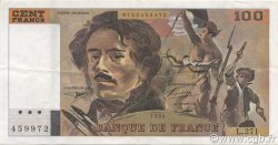 100 Francs DELACROIX 442-1 & 442-2 FRANCE  1994 F.69ter.01a XF