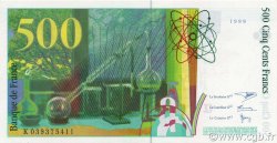 500 Francs PIERRE ET MARIE CURIE Sans STRAP Fauté FRANCIA  1998 F.76f4.04 SC+