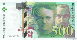500 Francs PIERRE ET MARIE CURIE FRANCE  1995 F.76.02 UNC