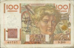 100 Francs JEUNE PAYSAN FRANCIA  1947 F.28.14 BC+