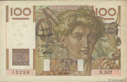 100 Francs JEUNE PAYSAN FRANCE  1953 F.28.36 XF+
