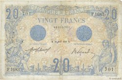 20 Francs BLEU FRANCE  1912 F.10.02 TB