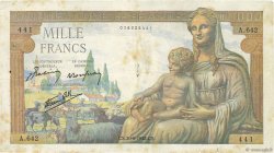 1000 Francs DÉESSE DÉMÉTER FRANKREICH  1942 F.40.03 S