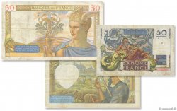 Lot 3 billets BdF : Les 50 Francs au XXe siècle FRANCIA  1937 F.18-19-20 B a MB